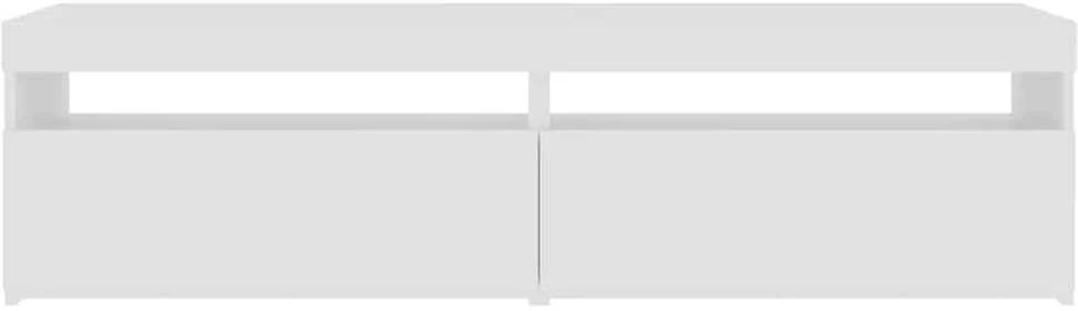 TV staliukas Televizoriaus spintelės su LED, 2vnt., baltos, 75x35x40cm