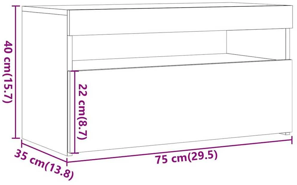 TV staliukas Televizoriaus spintelės su LED, 2vnt., medienos, mediena