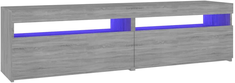 TV staliukas Televizoriaus spintelės su LED, 2vnt., pilkos, 75x35x40cm