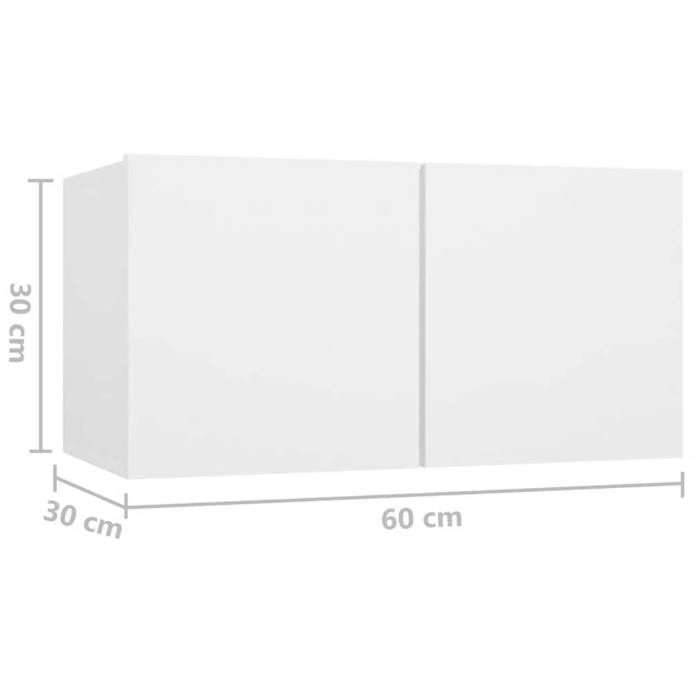 TV staliukas Televizoriaus spintelių komplektas, 5 dalių, baltas, mediena