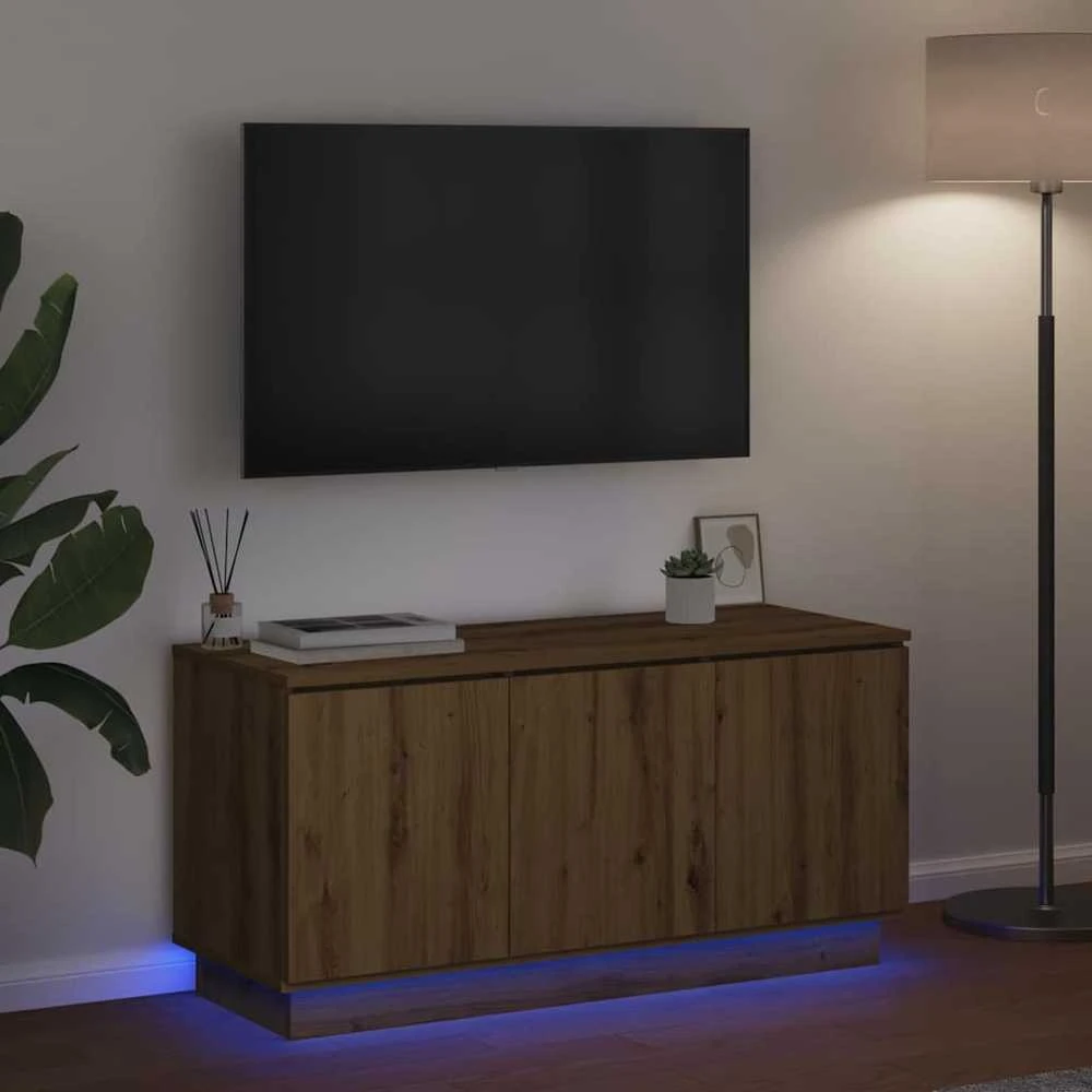 TV staliukas Televizoriaus spintelė 100 x 38 x 49 cm Amatininkų ąžuolas