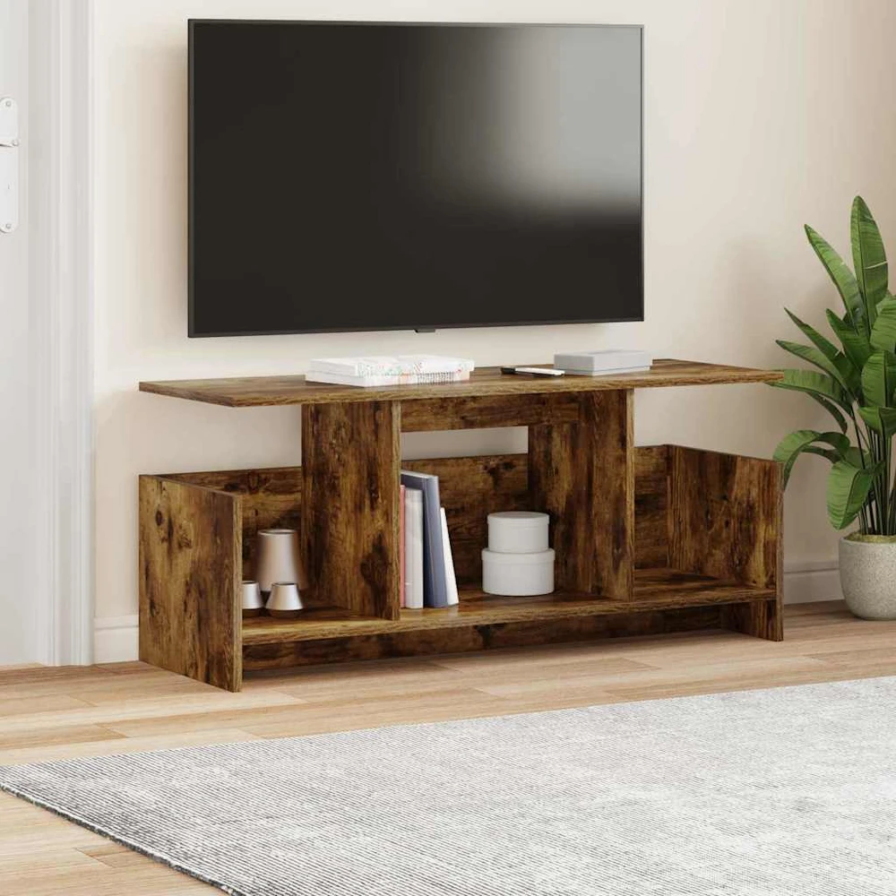 TV staliukas Televizoriaus stovas 102 x 35 x 45 cm Rūkyta ąžuolas