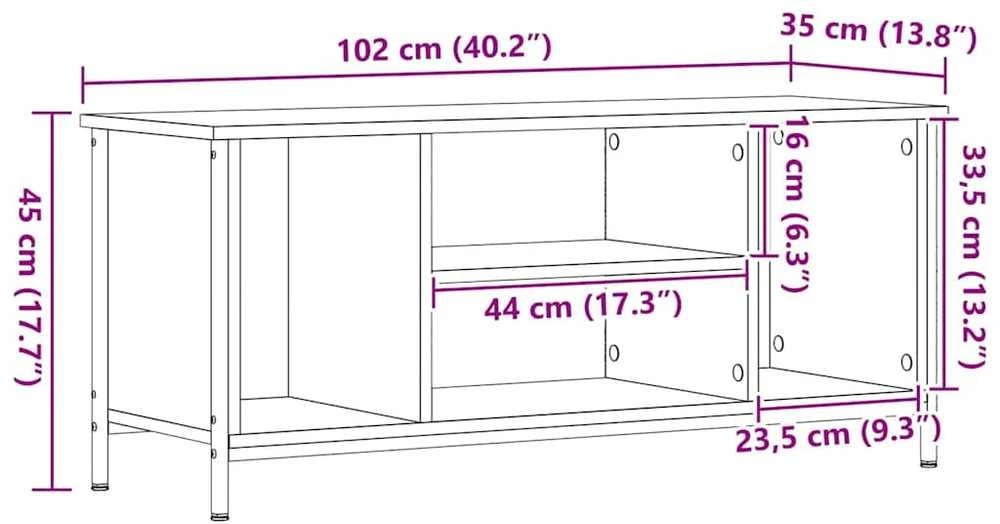 TV staliukas Televizoriaus spintelė 102 x 35 x 45 cm Amatininkų ąžuolas