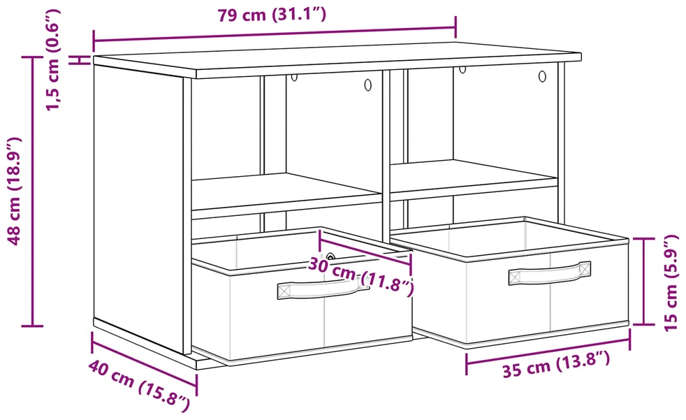 TV staliukas Televizoriaus stovas 79 x 40 x 48 cm Pilka Sonoma