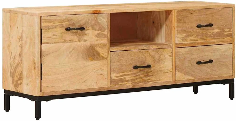 TV staliukas Televizorių stovai Ruda 110 x 30 x 46 cm Kietas mango medis