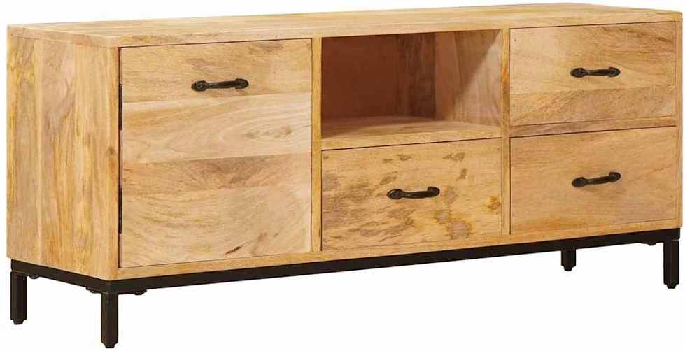 TV staliukas Televizorių stovai Ruda 110 x 30 x 46 cm Kietas mango medis
