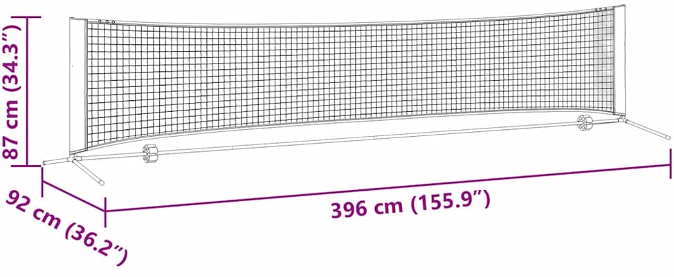 Teniso tinklas Juoda ir raudona 396 x 92 x 87 cm Poliesteris
