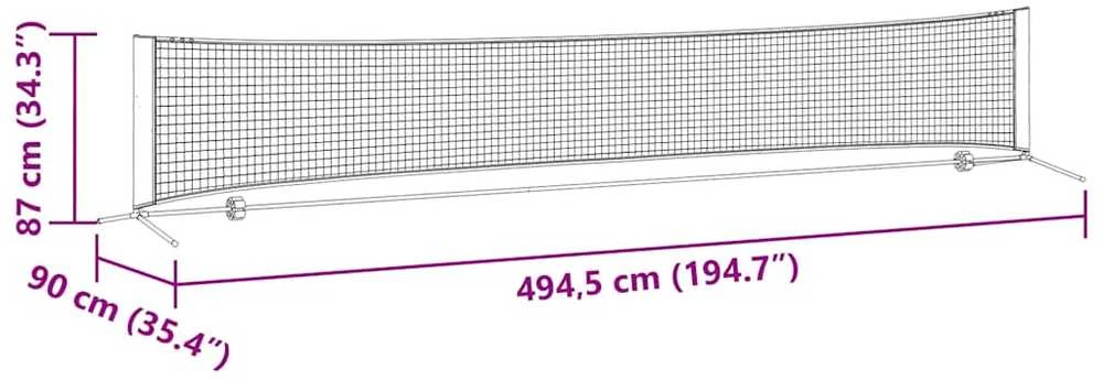 Teniso tinklas Juoda ir raudona 494,5 x 90 x 87 cm Poliesteris