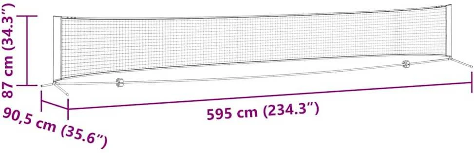 Teniso tinklas Juoda ir raudona 595 x 90,5 x 87 cm Poliesteris