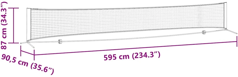 Teniso tinklas Juoda ir raudona 595 x 90,5 x 87 cm Poliesteris