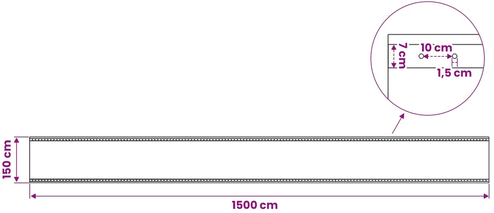 Tent su kilpom 2 vnt. Žalia 1,5 x 15 m 260 gsm PE