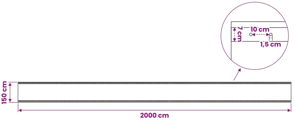 Tent su kilpom 2 vnt. Žalia 1,5 x 20 m 260 gsm PE