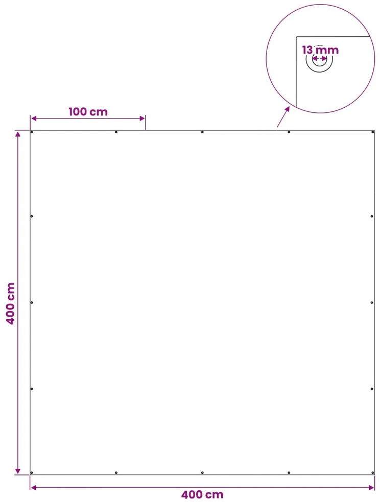 Tent su kilpom Antracito pilka 4 x 4 m 180 gsm PE