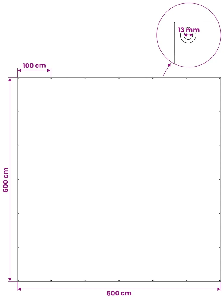 Tent su kilpom Antracito pilka 6 x 6 m 260 gsm PE