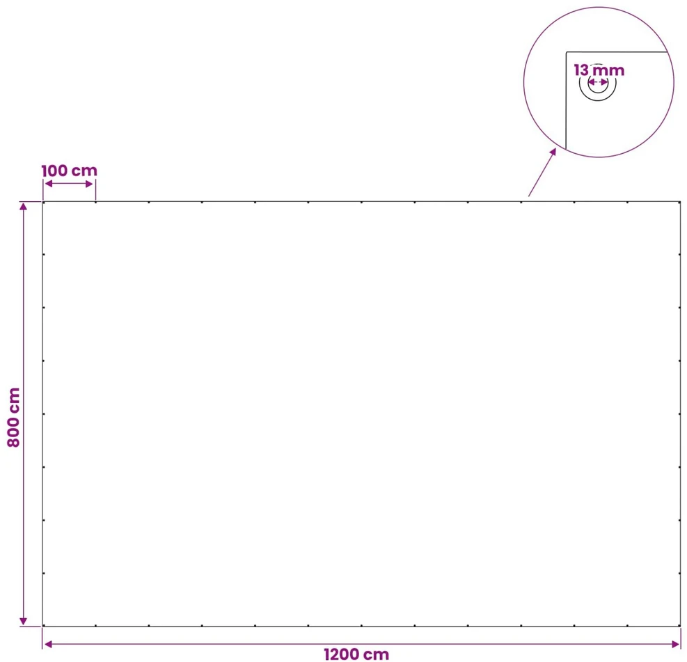 Tent su kilpom Balta 8 x 12 m 90 gsm PE