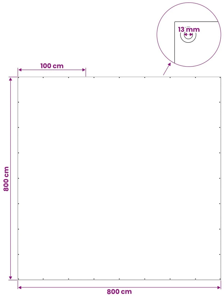 Tent su kilpom Balta 8 x 8 m 260 gsm PE