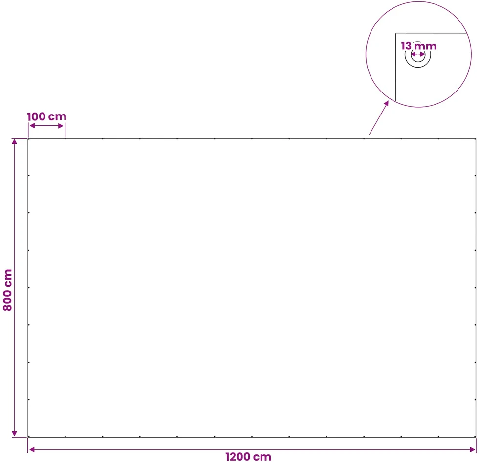 Tent su kilpom Mėlyna 8 x 12 m 260 gsm PE