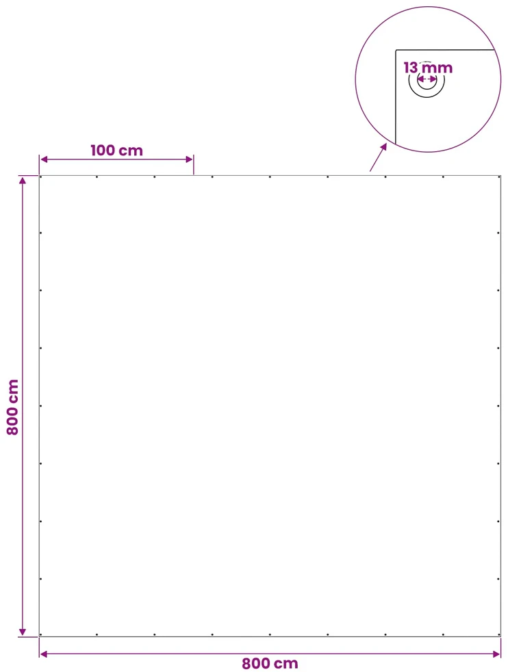 Tent su kilpom Mėlyna 8 x 8 m 260 gsm PE