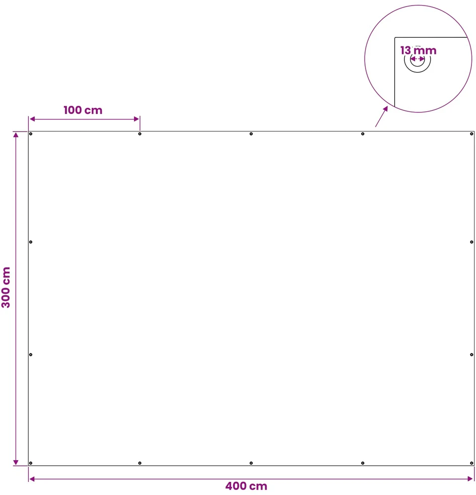 Tent su kilpom Šviesiai pilka 3 x 4 m 260 gsm PE