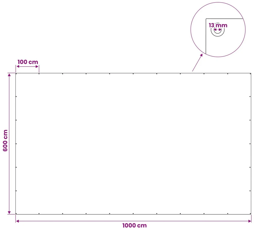 Tent su kilpom Šviesiai pilka 6 x 10 m 180 gsm PE