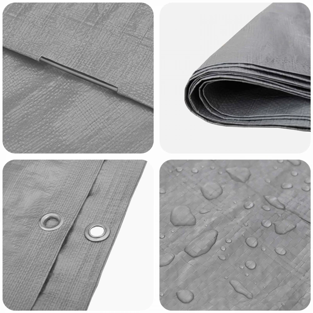 Tent su kilpom Šviesiai pilka 6 x 12 m 90 gsm PE