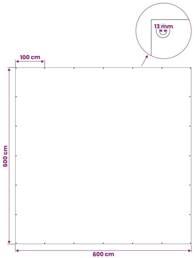 Tent su kilpom Šviesiai pilka 6 x 6 m 180 gsm PE