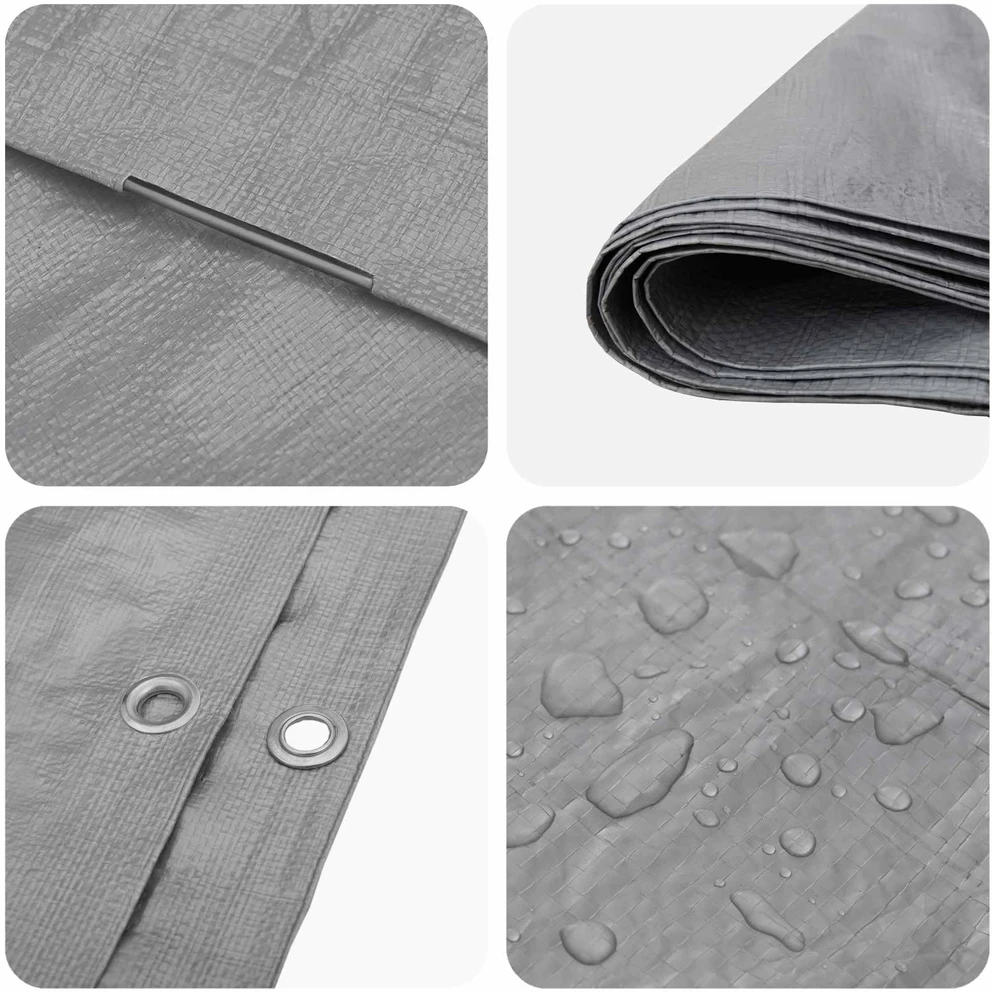 Tent su kilpom Šviesiai pilka 6 x 8 m 90 gsm PE