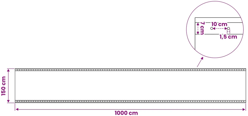Leno Tentinis Žalia 1,5 x 10 m 260 gsm PE