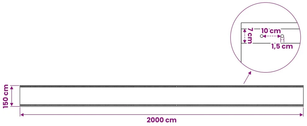 Tent su kilpom Žalia 1,5 x 20 m 260 gsm PE