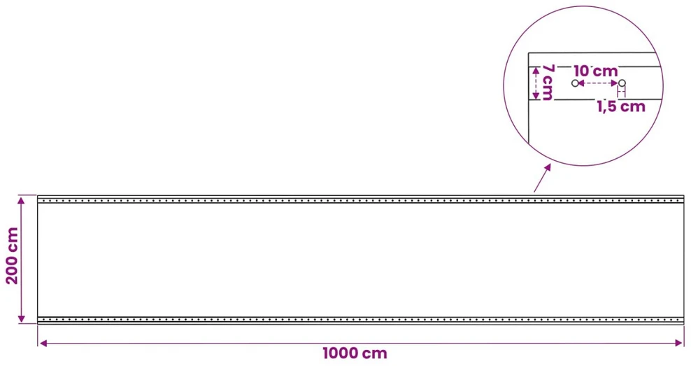 Tent su kilpom Žalia 2 x 10 m 260 gsm PE