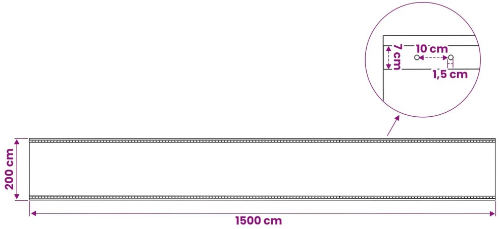Tent su kilpom Žalia 2 x 15 m 260 gsm PE