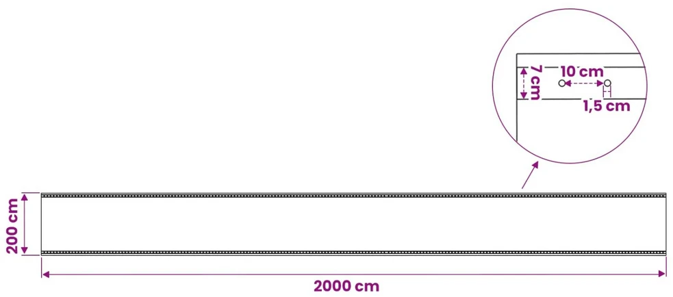 Tent su kilpom Žalia 2 x 20 m 260 gsm PE