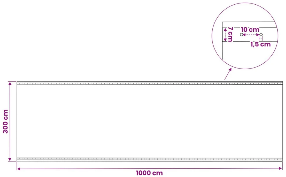 Tent su kilpom Žalia 3 x 10 m 260 gsm PE
