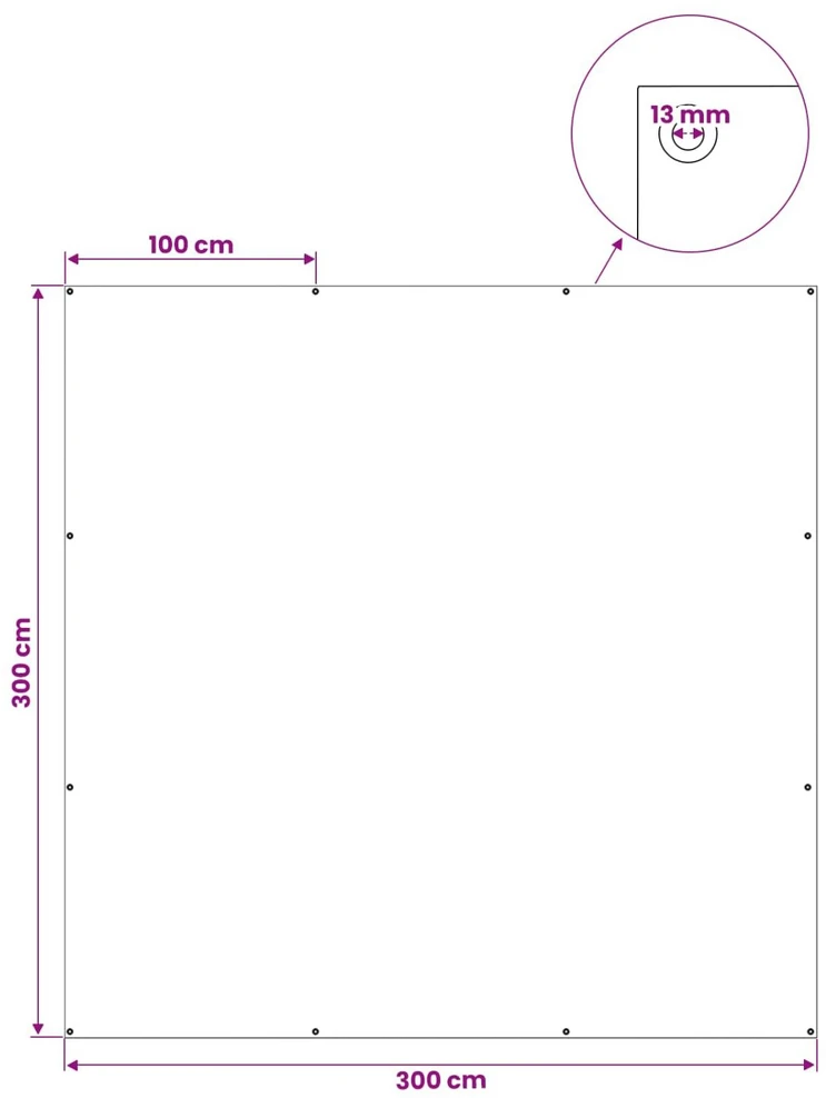 Tent su kilpom Žalia 3 x 3 m 90 gsm PE