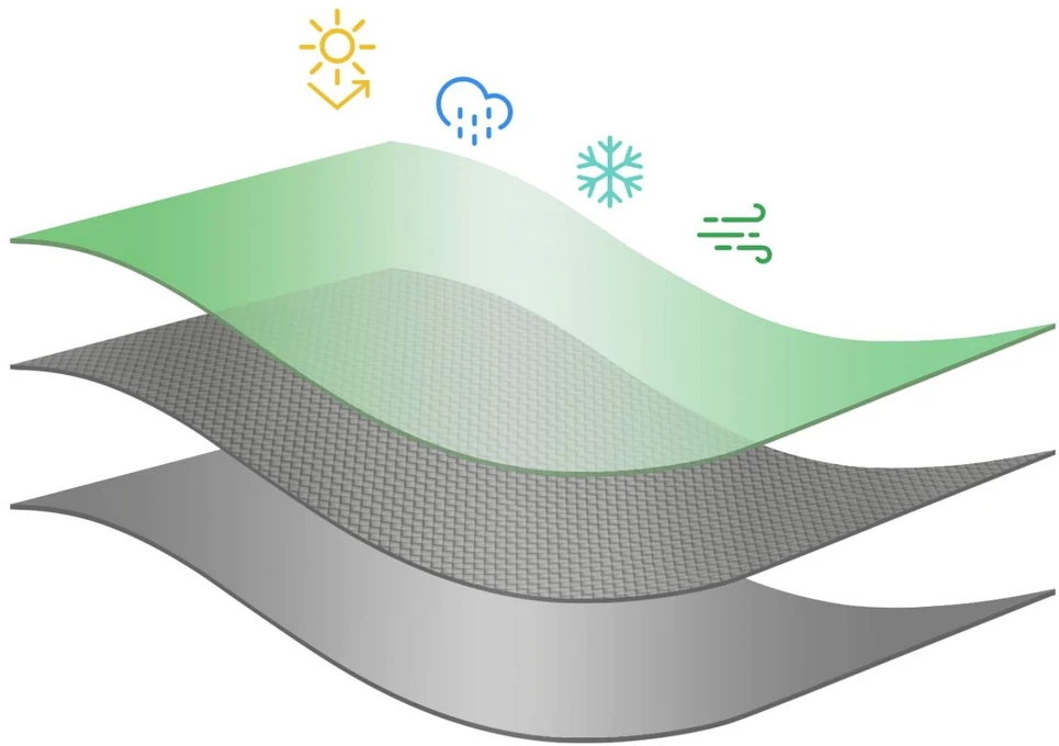 Tent su kilpom Žalia 6 x 10 m 180 gsm PE