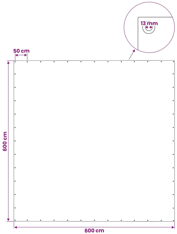 Tent su kilpom Žalia 6 x 6 m 140 gsm PE