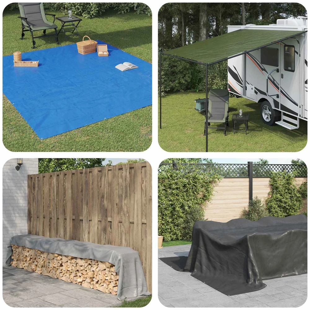 Tent su kilpom Žalia 6 x 8 m 260 gsm PE