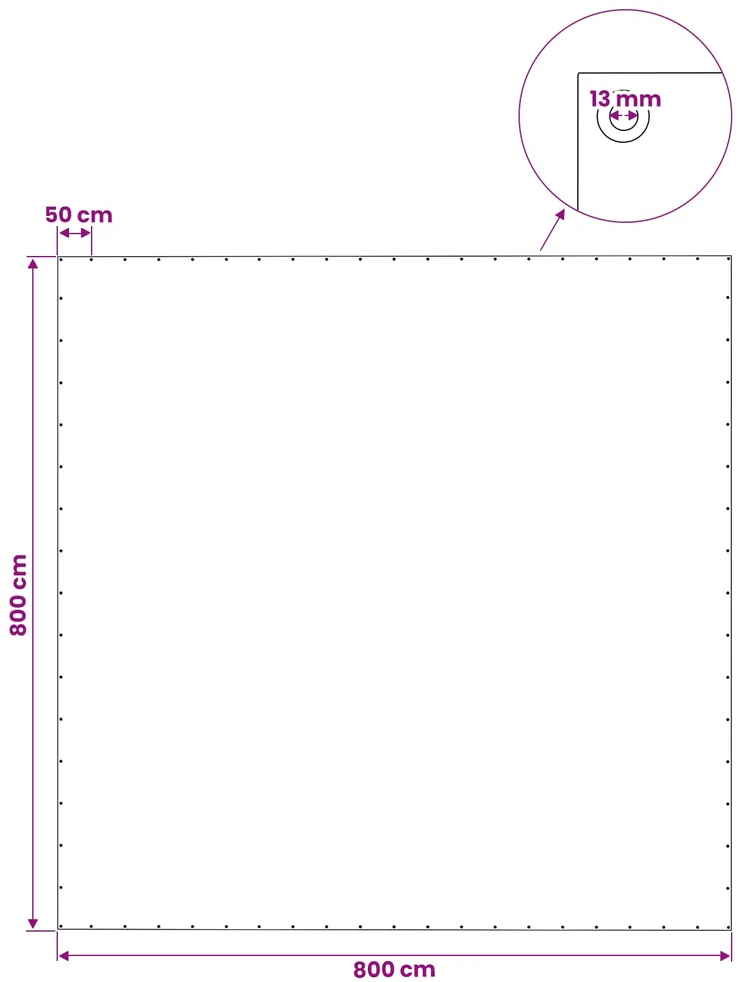 Tent su kilpom Žalia 8 x 8 m 140 gsm PE
