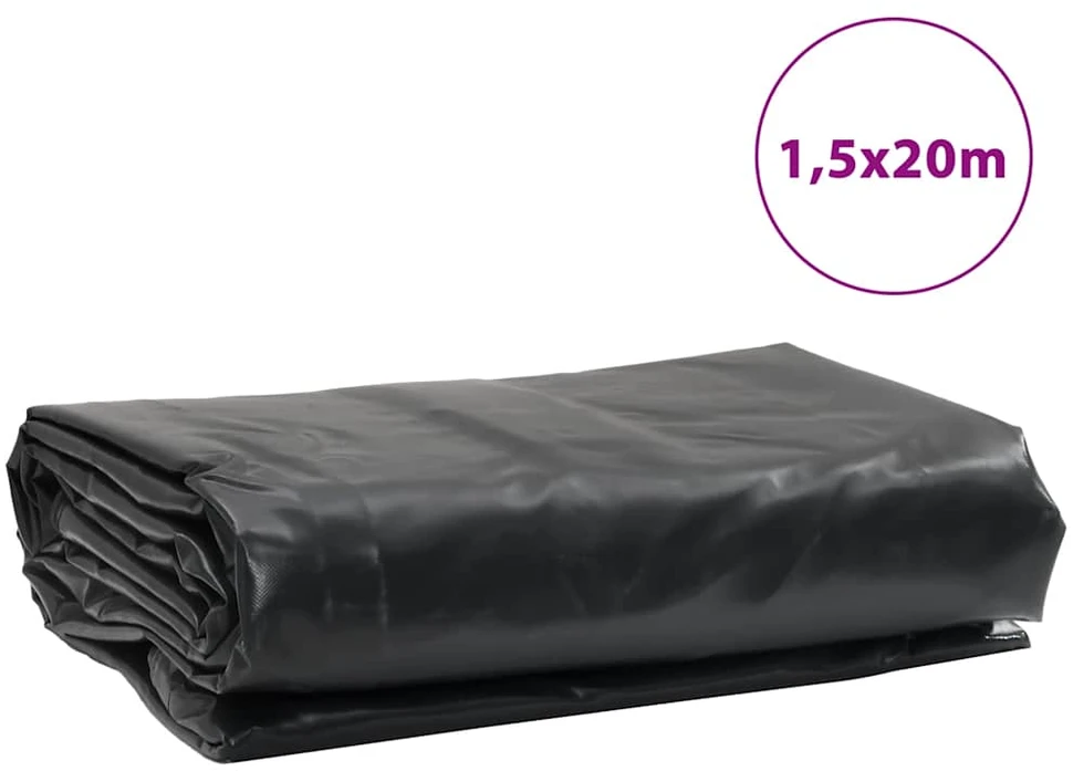 Tentas, antracito spalvos, 1,5x20m, 650g/m²
