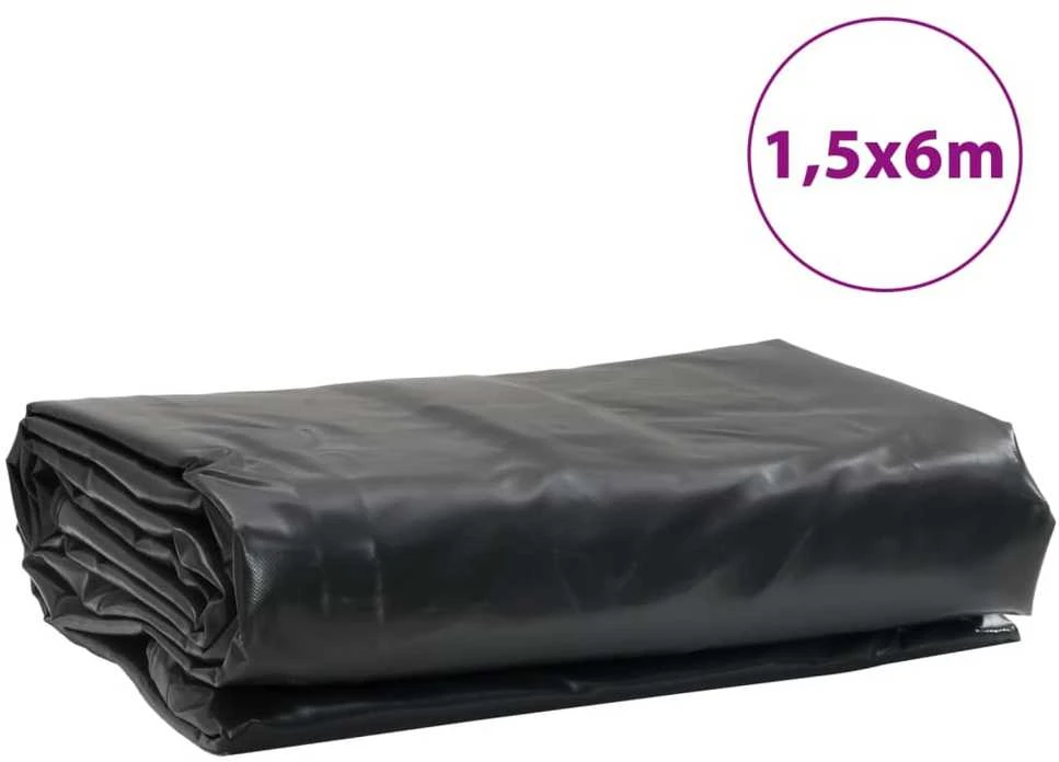 Tentas, antracito spalvos, 1,5x6m, 600g/m²