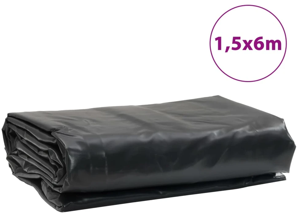 Tentas, antracito spalvos, 1,5x6m, 600g/m²