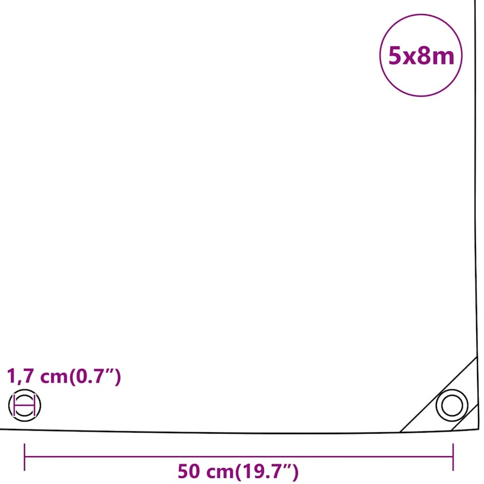 Tentas, antracito spalvos, 5x8m, 650g/m²