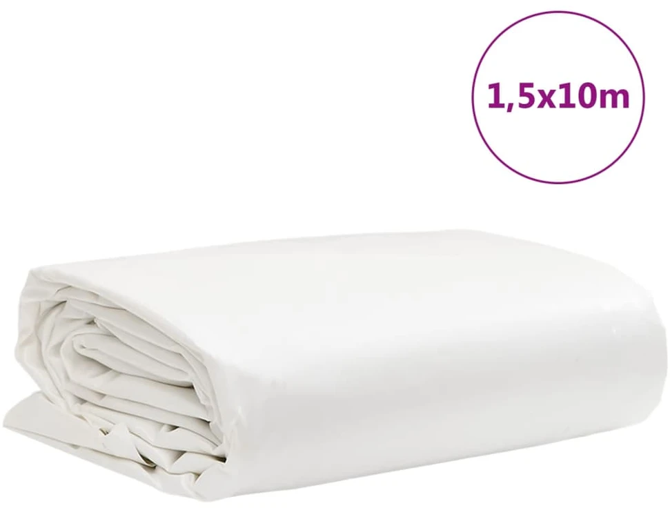 Tentinis audinys 650g / m² Balta 1,5 x 10 m Drobė su PVC danga