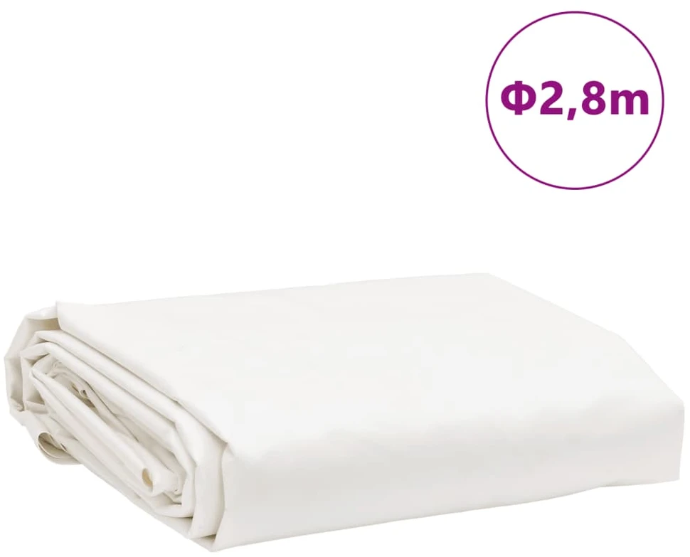 Tentas, baltos spalvos, 2,8m skersmens, 650g/m²