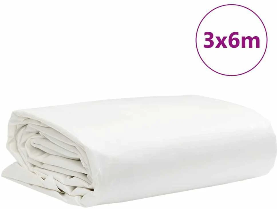 Tentas, baltos spalvos, 3x6m, 650g/m²
