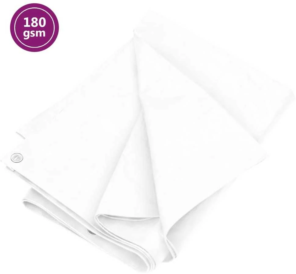 Tentas, baltos spalvos, 4x8m, 180g/m², HDPE