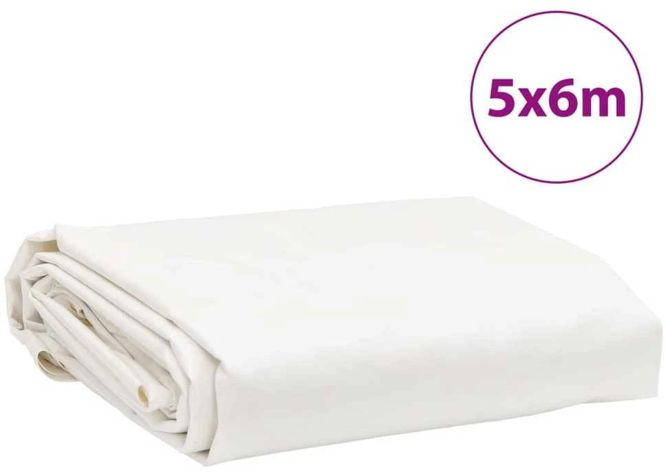 Tentas, baltos spalvos, 5x6m, 650g/m²