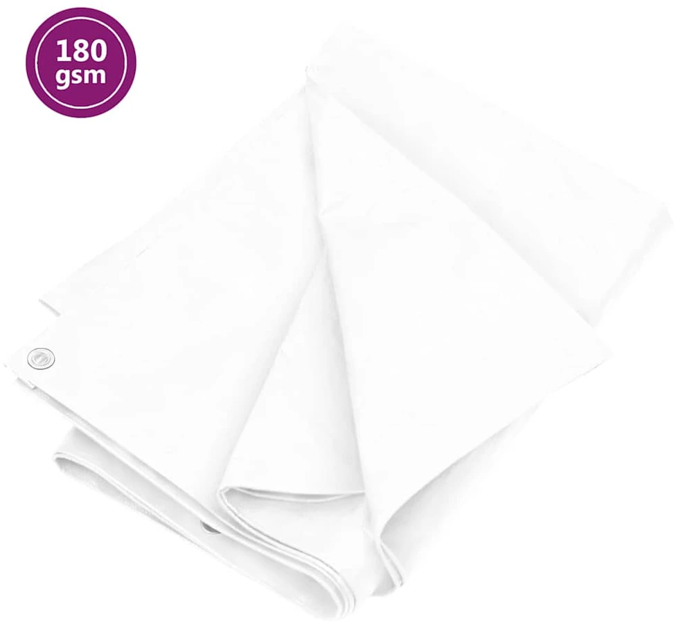 Tentas, baltos spalvos, 6x12m, 180g/m², HDPE