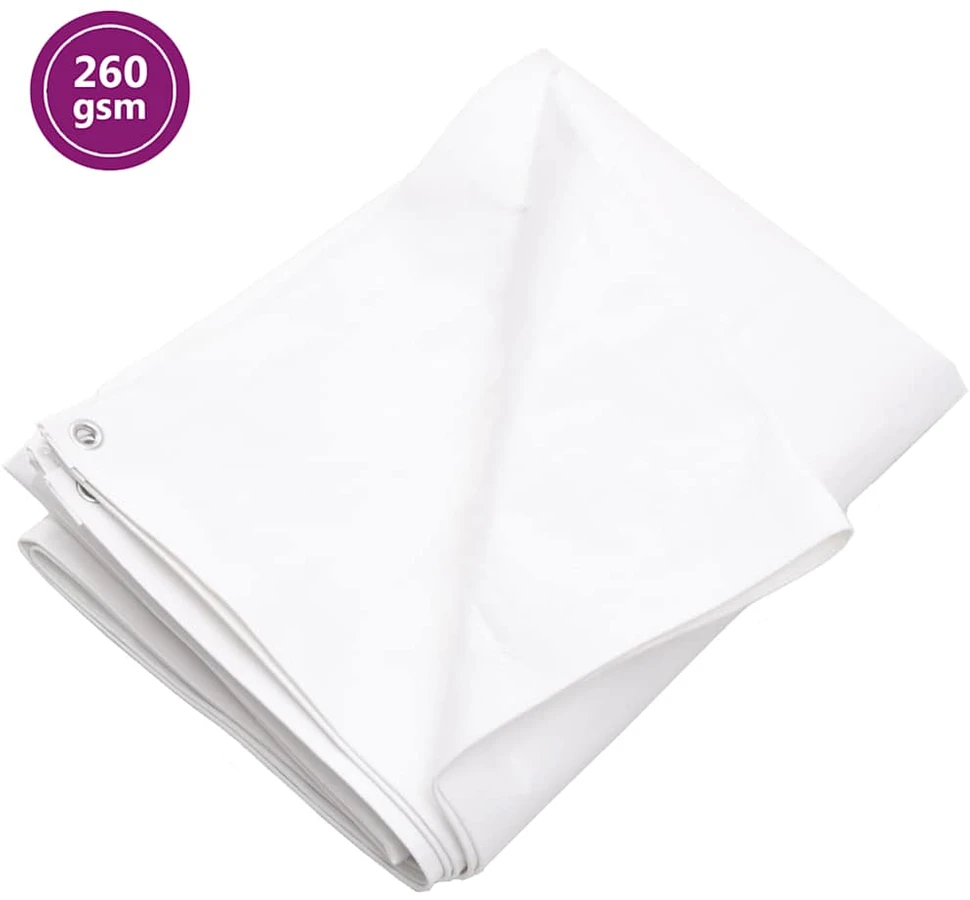 Tentas, baltos spalvos, 6x8m, 260g/m²