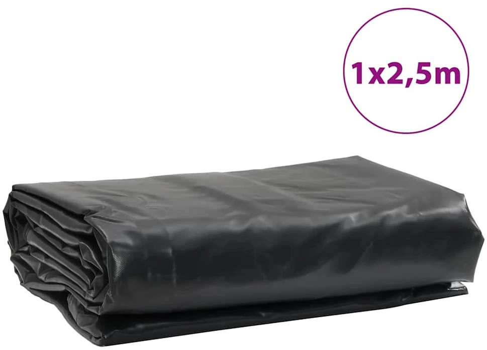 Tentinis audinys 650g / m² Juoda 1 x 2,5 m Drobė su PVC danga
